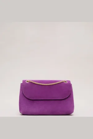 Phase Eight Purple Suede Chain Clutch Bag One