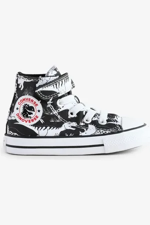 Converse Multi Infant Chuck Taylor Dinosaur Print 1V Easy On Trainers AU 8 (EU 25.5)