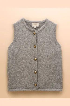 Joules Holly Grey Button Through Knitted Vest XXL