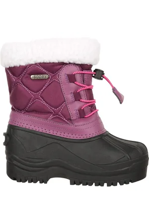 Mountain Warehouse Purple Arctic Junior Waterproof Fleece Lined Adaptive Snow Boots AU 12 (EU 30.5)