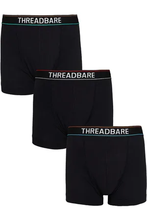 Threadbare Black Chrome Dark Black Hipster Boxers 3 Pack XXL