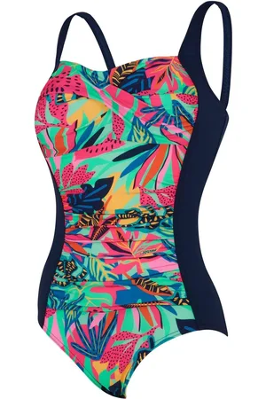 Zoggs Blue Ruched Front Classicback Swimsuit AU 12