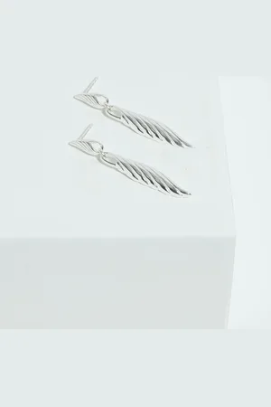Jon Richard Silver Tone Ridge Drop Earrings One