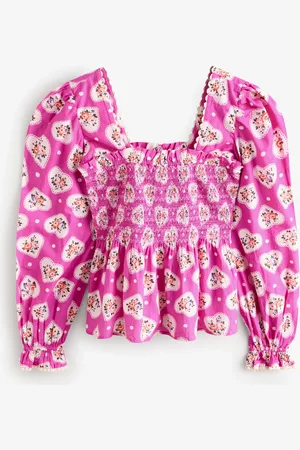 Cath Kidston Lace Hearts Shirred 100% Cotton Blouse AU 20