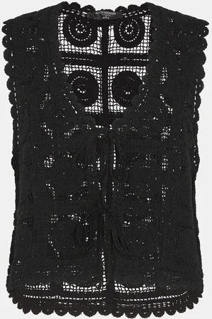 Accessorize Black Crochet Lace Waistcoat M