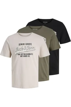 JACK & JONES Brown 3 Pack Short Sleeve Printed T-Shirts S