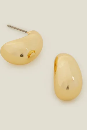 Accessorize Gold Tone 14ct Medium Teardrop Stud Earrings one