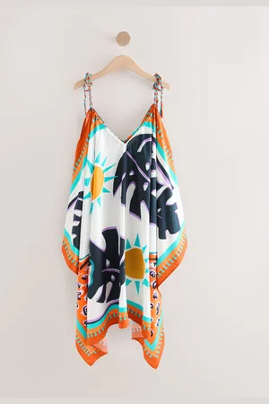 Next Tropical Leopard Print Cold Shoulder Cover-Up S-M