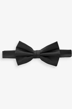 Next Black Plain Silk Bow Tie One