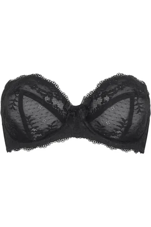 Pour Moi Black Strapless Flora Lightly Padded Underwired Bra 32 F