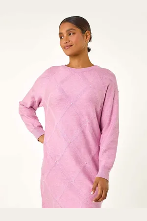 Roman Pearl Detail Textured Jumper Dress AU 14