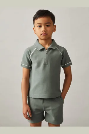 Reiss Lolland Cotton Textured Half-Zip Polo Shirt 116122cm
