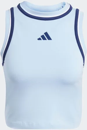 adidas Blue Colourblock Crop Vest AU 16-18