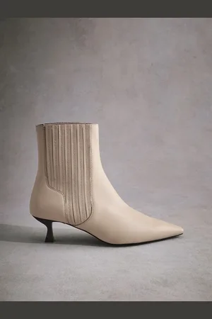 Next Neutral Tabitha Simmons Kitten Heel Elvina Leather Ankle Boots AU 5 (EU 35.5)