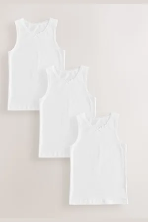 Next White 3 Pack Lace Trim Vest (1.5-16yrs) 2