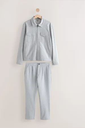 Next Light Grey Co-ord Jersey Shacket & Trousers 2 Pack Set XL