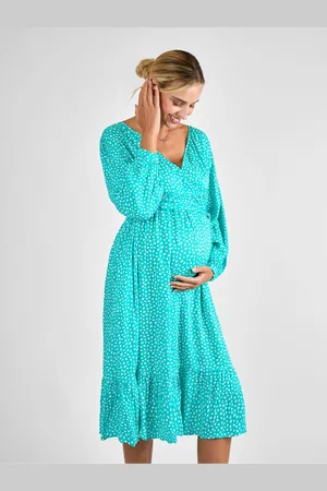 JoJo Maman Bébé Spot Wrap Midi Maternity Dress S