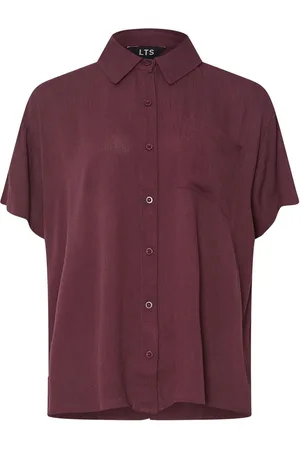 Long Tall Sally Crinkle Short Sleeve 100% Cotton Shirt AU 16 Tall