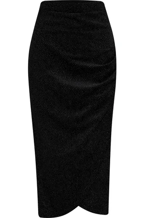 Pour Moi Jameela Glitter Stretch Velvet Midi Wrap Skirt AU 14