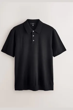 Next Regular Fit Cotton Rich Short Sleeve Knit Polo Shirt L