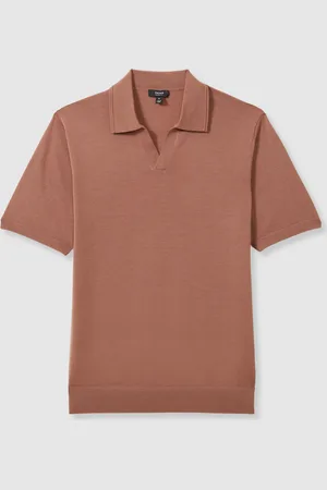 Reiss Duchie Merino Wool Open Collar Polo Shirt XS