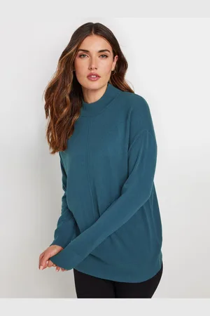Long Tall Sally Blue Turtleneck Jumper AU 8-10 Tall