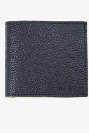 Barbour Black Grain Leather Bifold Wallet One