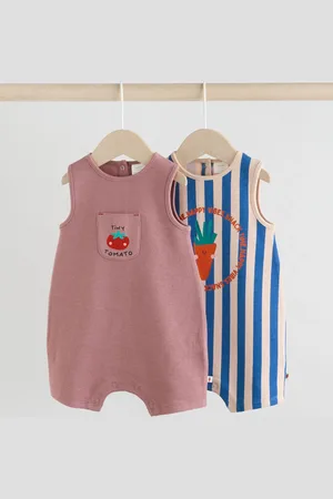 Next Multi Baby 100% Cotton Rompers 2 Pack 8692cm