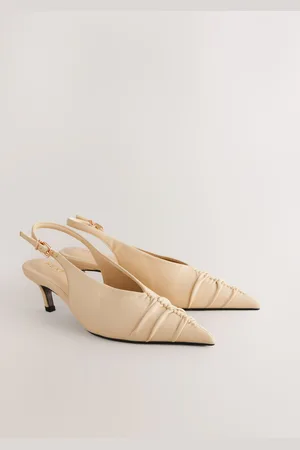 Next Standard Fit Forever Comfort Point Toe Ruched Slingback Heels AU 8 (EU 39)