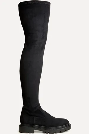 Linzi Black Suede Sonny Over The Knee Long Boots AU 7 (EU 38)