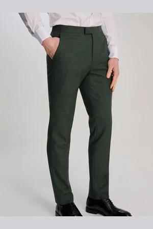 Harry Brown Green Sandro Slim Fit Linen Look Suit Trousers 42W x 31L (UK 42 R)