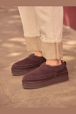 Next Forever Comfort Leather Cosy Borg Lined Slip-On Shoes AU 11 (EU 43)