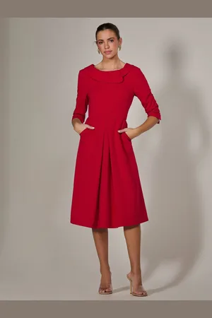 Jolie Moi Roll Collar Long Sleeve Midi Dress AU 14