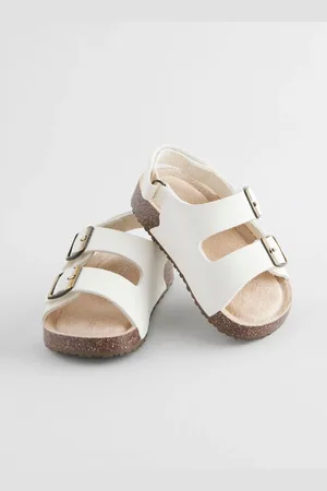 Next Neutral White Wide Fit (G) Corkbed Two Strap Sandals AU 10 (EU 28)