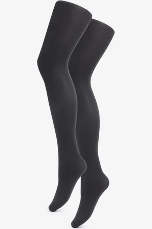 Pour Moi Black Silhouette Velvet Touch 50 Denier Tights 2 Pack L