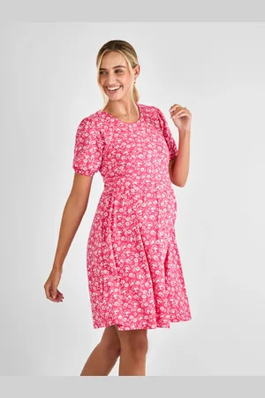 JoJo Maman Bébé Double Layer Maternity & Nursing Jersey Dress L