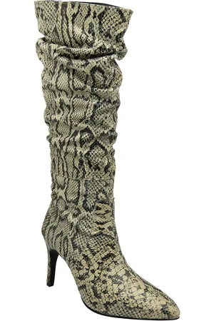 Ravel Snake Print Leather Stiletto-Heel Knee-High Boots AU 9 (EU 41)