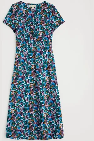 Seasalt Cornwall Multi Secret Cove Empire Line Midi Dress AU 16