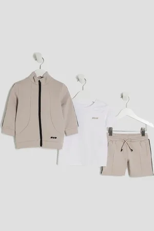 River Island Natural Boys Funnel Taped Shorts Set 98104cm