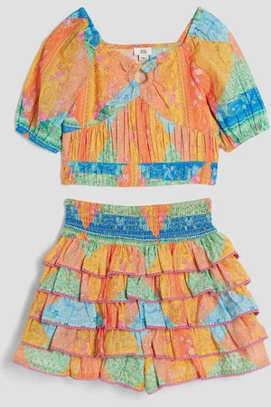 River Island Orange Girls Bandana Rara Skort Set 134140cm