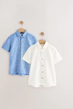 Next 2 Pack Short Sleeves Linen Blend Shirt (3mths-16yrs) 1.5
