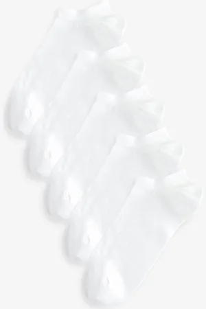 Next White Active Low Rise Trainers Socks 5 Pack UK 11.5