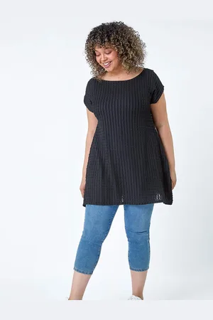Roman Black Textured Short Sleeve Tunics AU 20