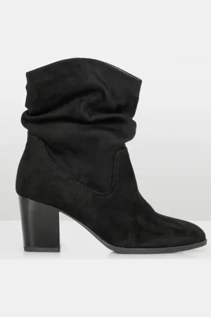 Novo Black Wide Fit Sheryl Slouch Block Heel Boots AU 7 (EU 38)