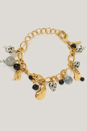 Jigsaw Gold Tone Semi Precious Charm Bracelet One