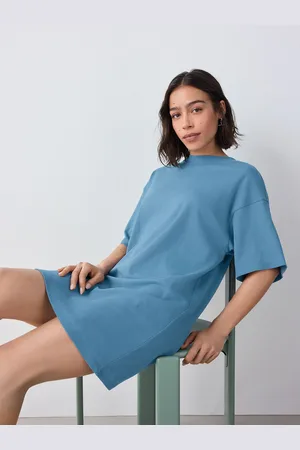 Next Relaxed Fit Short Sleeve 100% Cotton Crew Neck Mini Dress L Reg