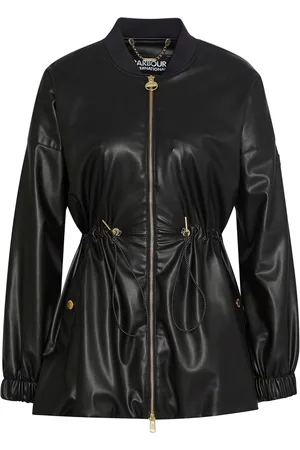 Barbour Riley Faux Leather Casual Black Jacket AU 14