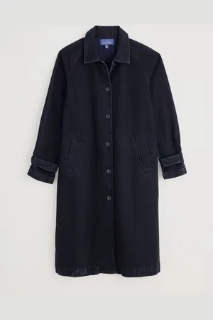 Seasalt Cornwall Blue Petite Boscastle Cotton Trench Jacket AU 16