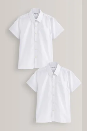 Next 2 Pack Short Sleeve Stretch School Shirts (3-16yrs) 9 Years (134cm)
