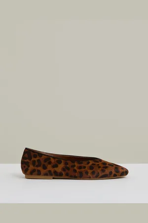 Reiss Amelia Leather Rounded-Point Toe Ballet Flats AU 10 (EU 41)